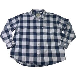 VTG Levi’s Silvertab Oversized Flannel Shirt XL Blue Gray Plaid Button Up Cotton